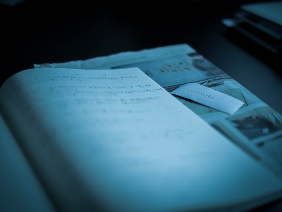 mystery novel pages with notes